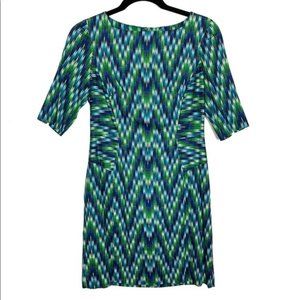 Milly • Green Blue Printed Mini Dress